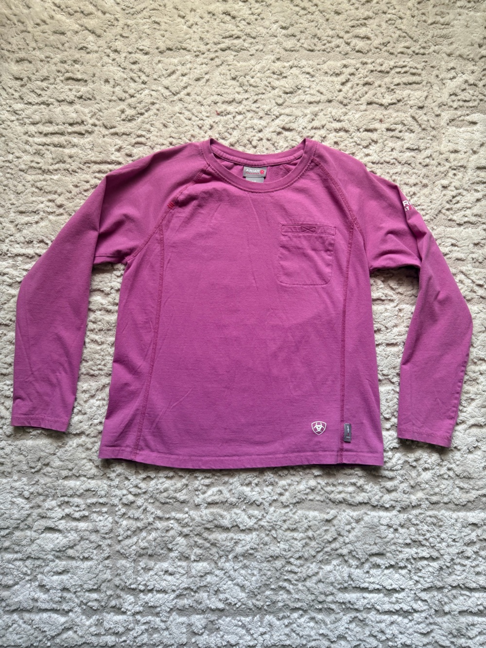 Ariat Women’s Fire Resistant Long Sleeve Pocket Tee in Pink